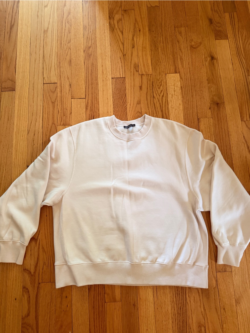 Zara Beige Crew Neck Sweatshirt